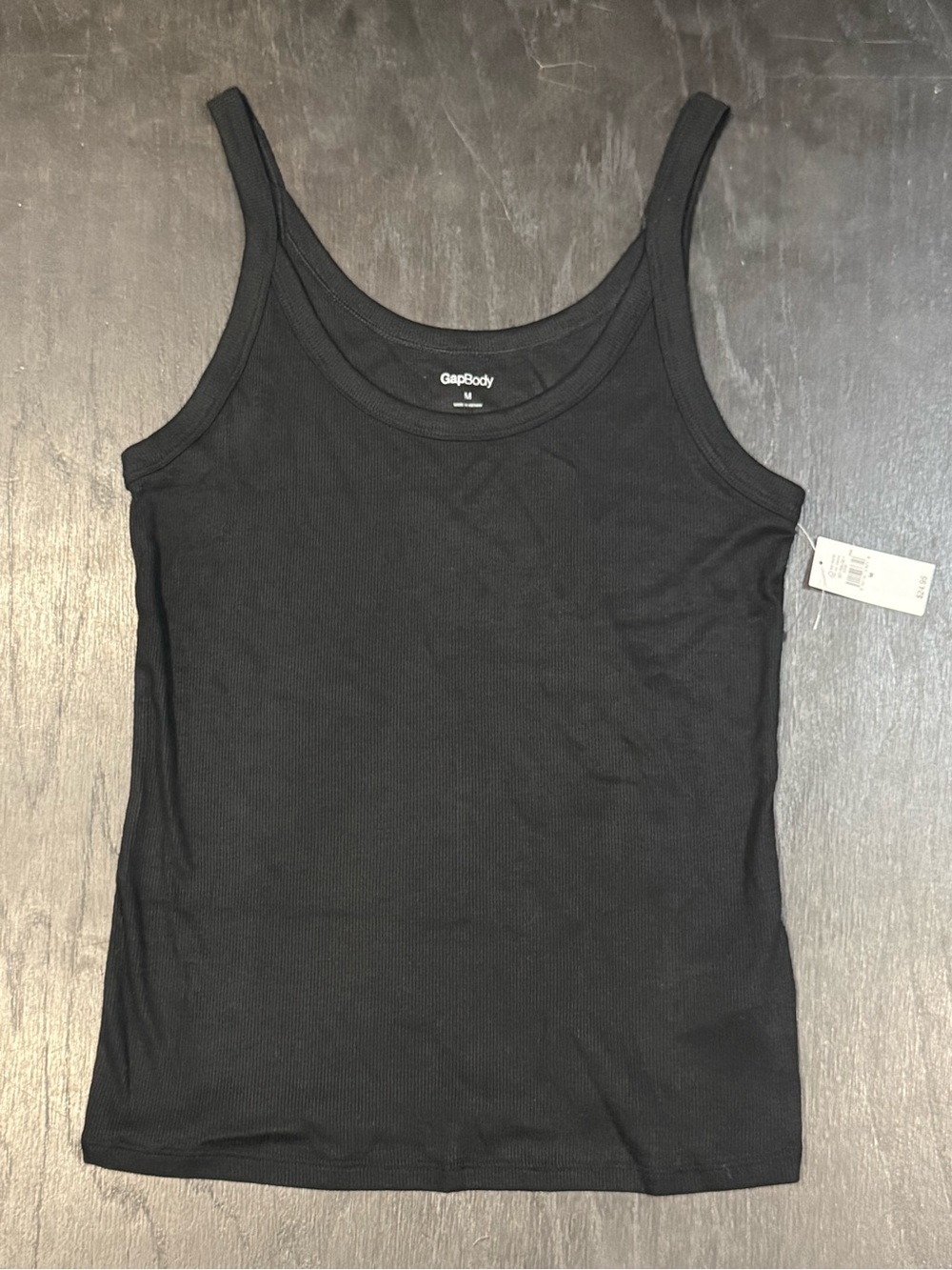 New Gap Body Black Ribbed Scoop Neck Tank Top Medium